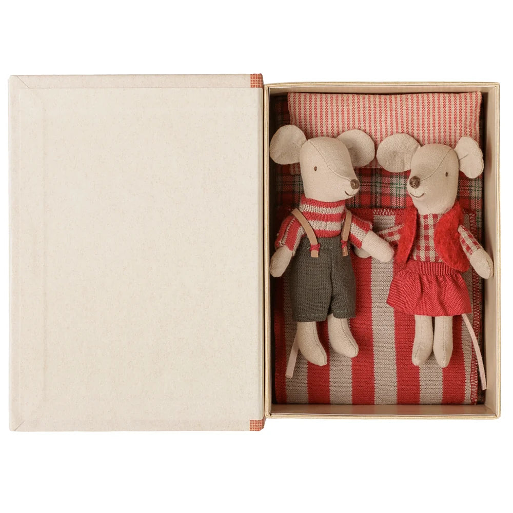 Maileg Christmas Twin Mice in Book