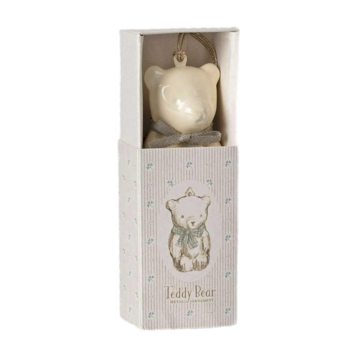 Maileg Metal Ornament Teddy Bear Blue Bow