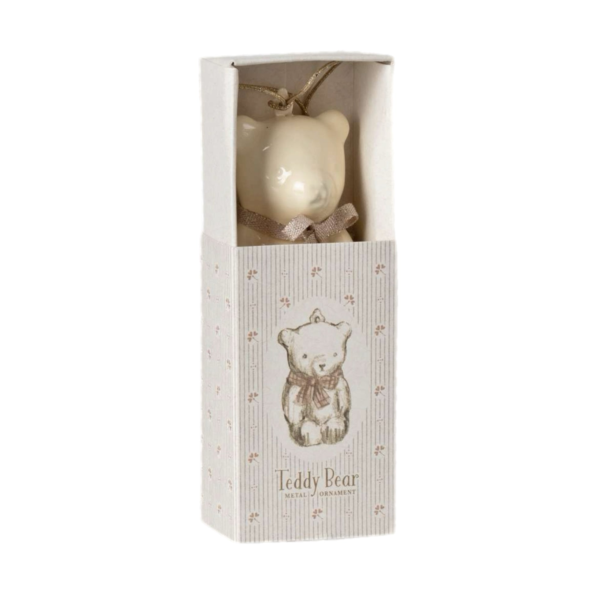 Maileg Metal Ornament Teddy Bear Rose Bow