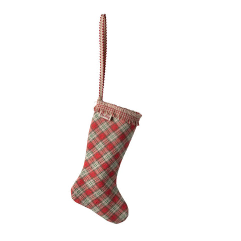 Maileg Stocking Ornament - Checker Red