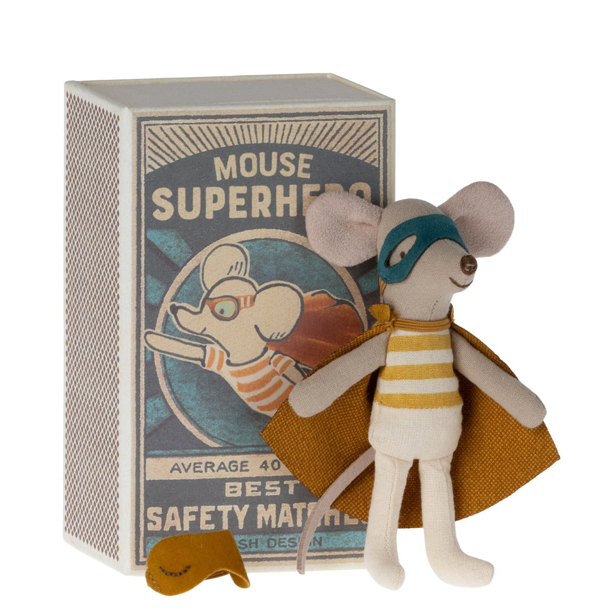 Maileg - Super Hero Mouse in Matchbox