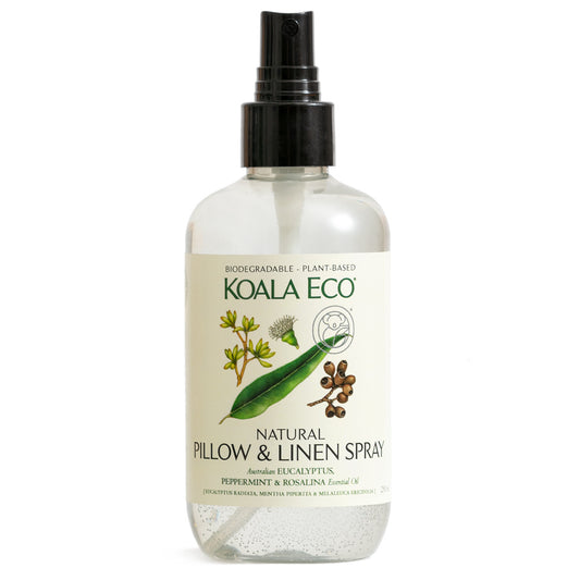Koala Eco Pillow and Linen Spray with Rosalina, Peppermint and Eucalyptus essential oils in 250ml bottle