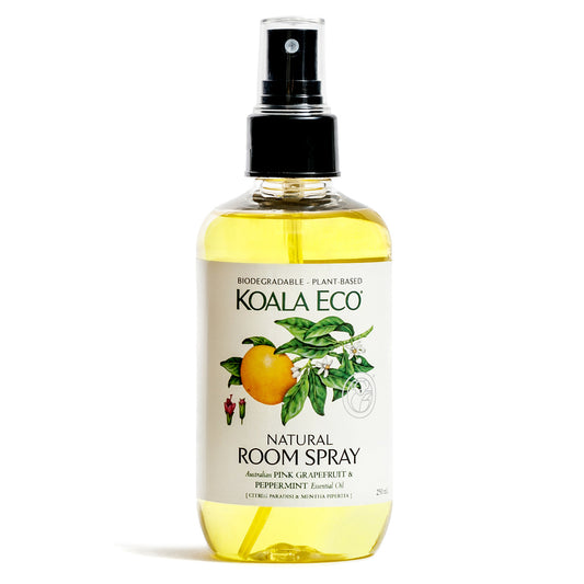 Koala Eco natural room spray bottle on a white background