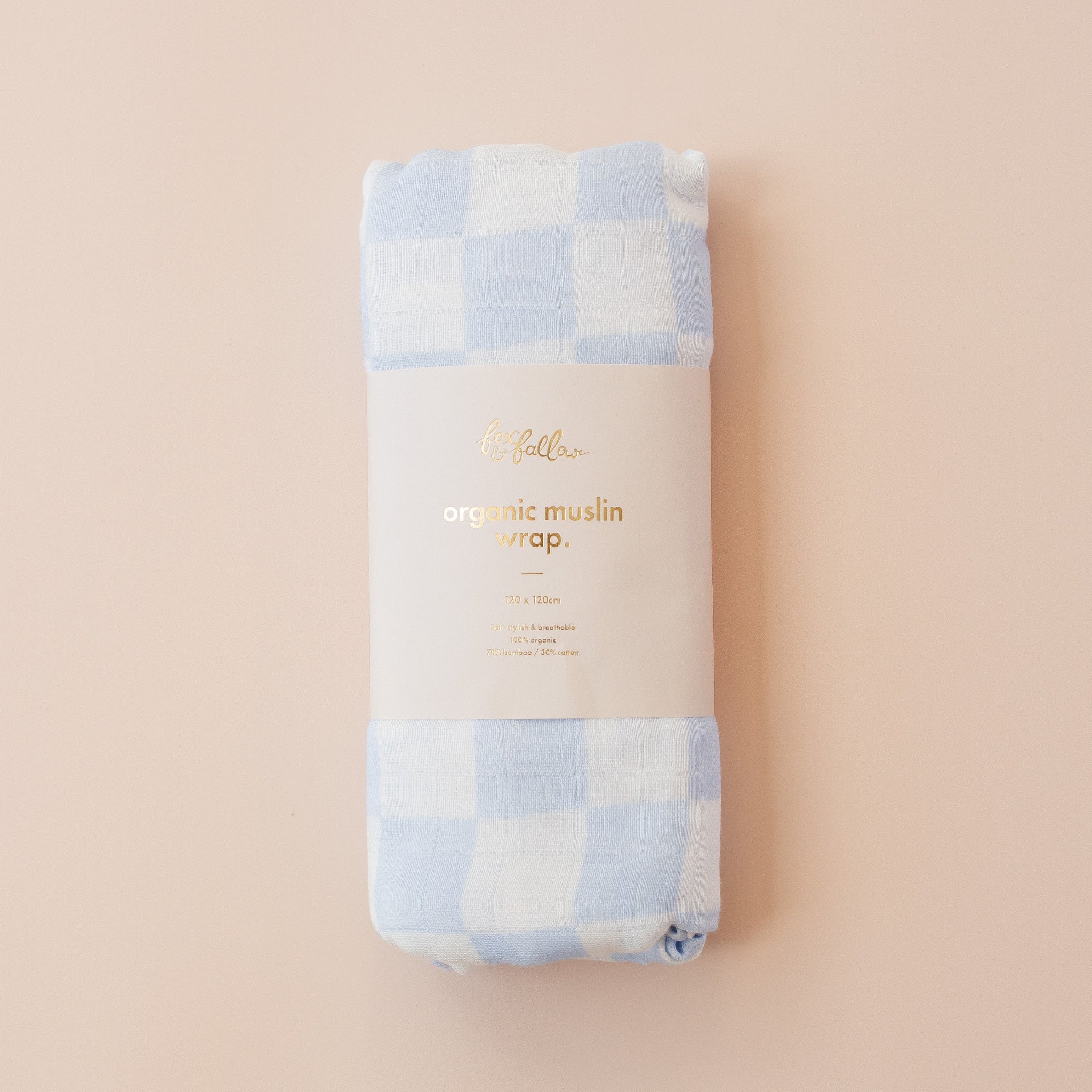 Fox & Fallow - Powder Check Organic Muslin Wrap Swaddle