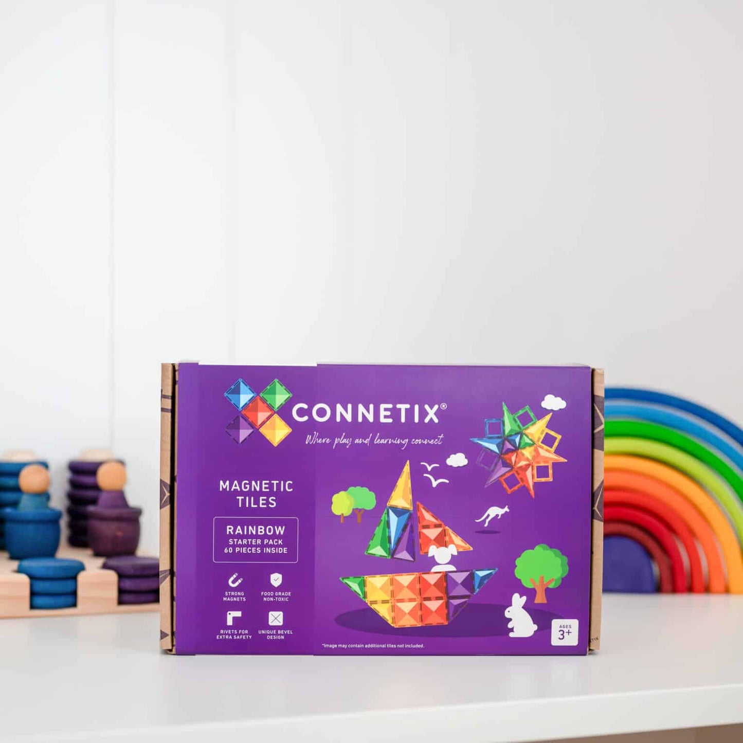 Connetix - 60 Piece Rainbow Starter Pack