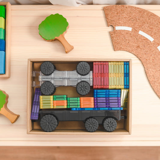 Connetix magnetic tiles Perth- Rainbow Transport Pack 50 pc