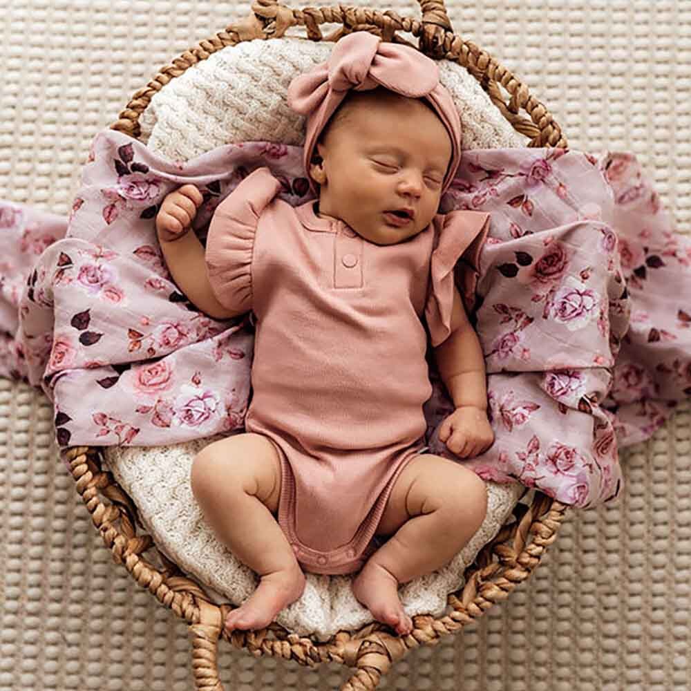 Rose Short Sleeve Organic Bodysuit