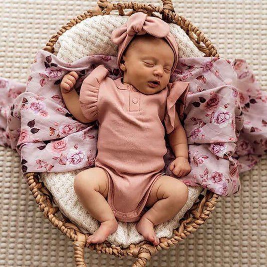 Rose Short Sleeve Organic Bodysuit