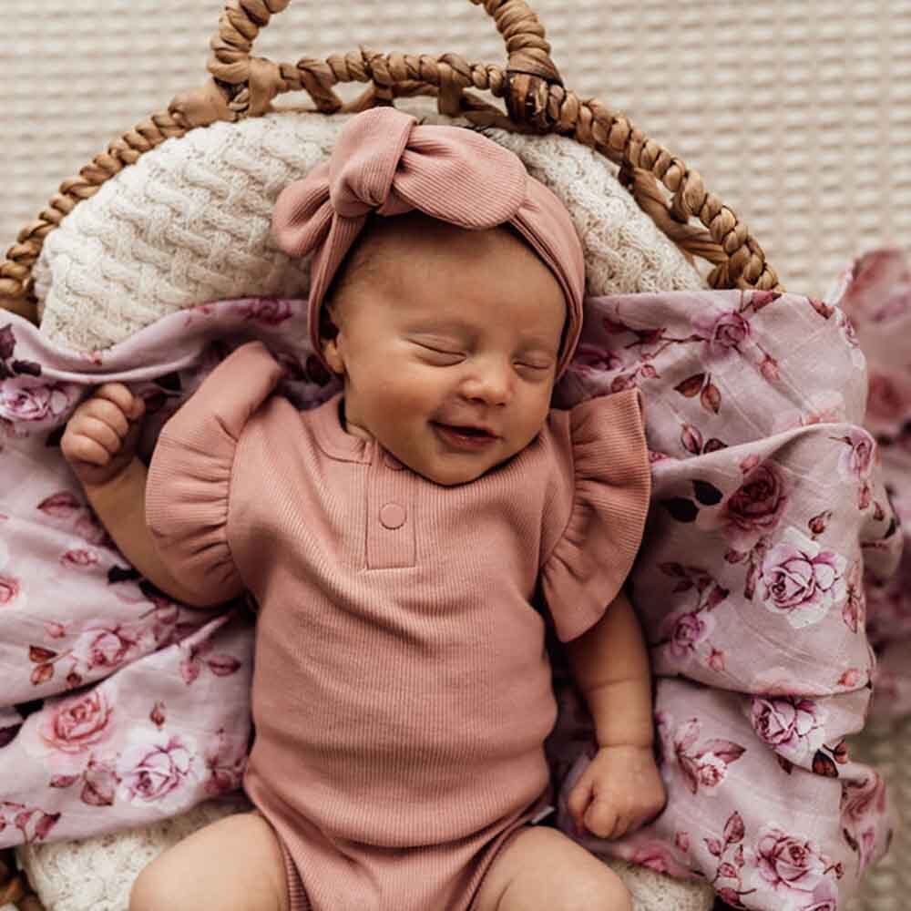 Rose Short Sleeve Organic Bodysuit