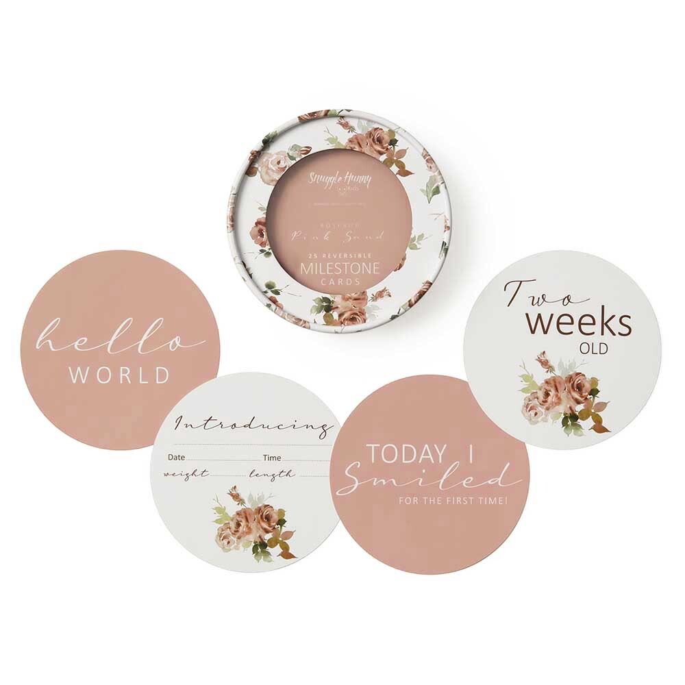 Rosebud and Sand Reversible Milestone Cards
