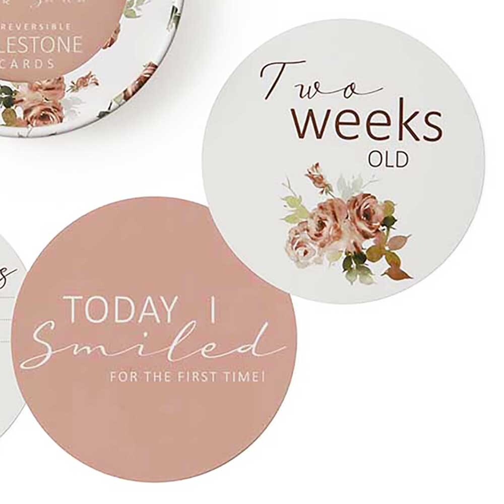 Rosebud and Sand Reversible Milestone Cards