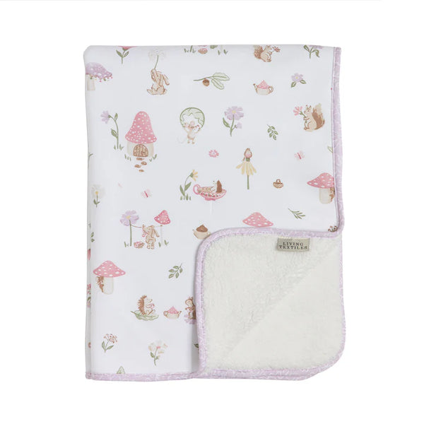 Baby blanket with fairy tale design on a white background