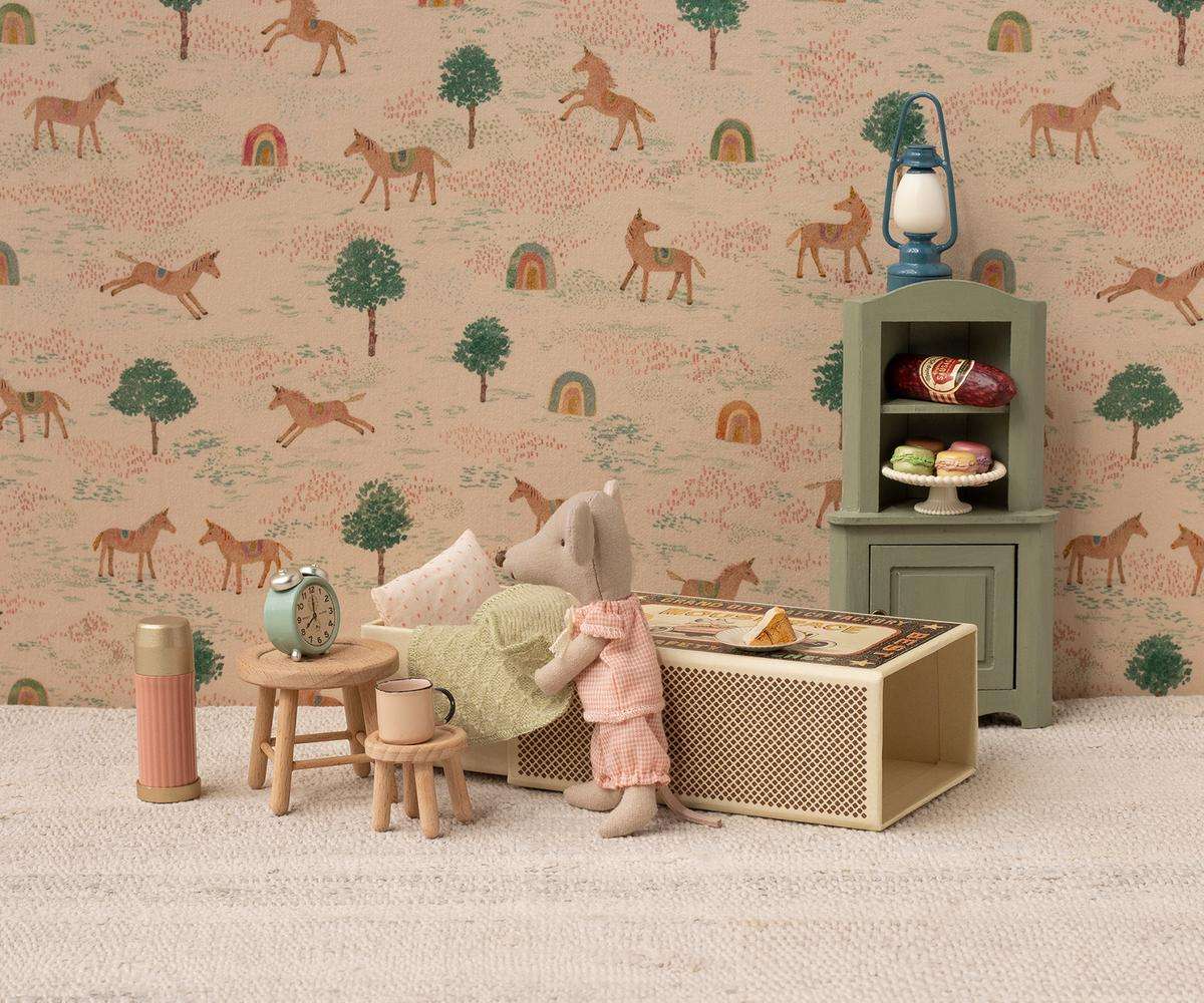 Maileg Miniature Thermos and Cups coral mouse