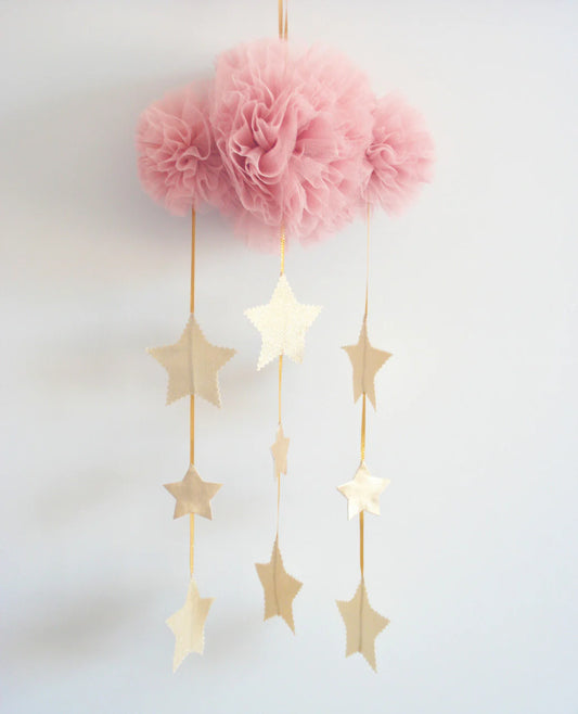 Alimrose - Tulle Cloud Mobile - Blush and Gold