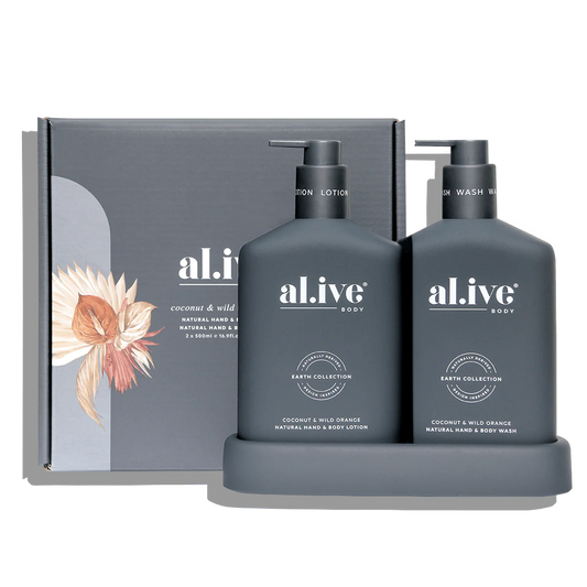 al.ive body - Wash & Lotion Duo + Tray - Coconut & Wild Orange