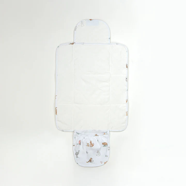 Baby wrap with animal pattern on a white background
