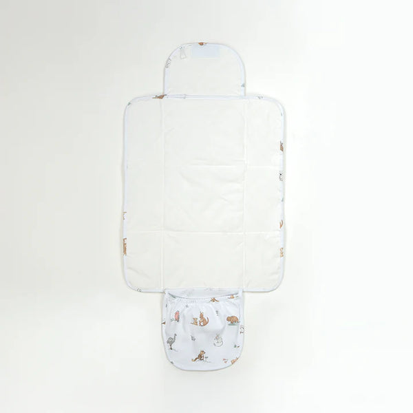 Baby wrap with animal pattern on a white background
