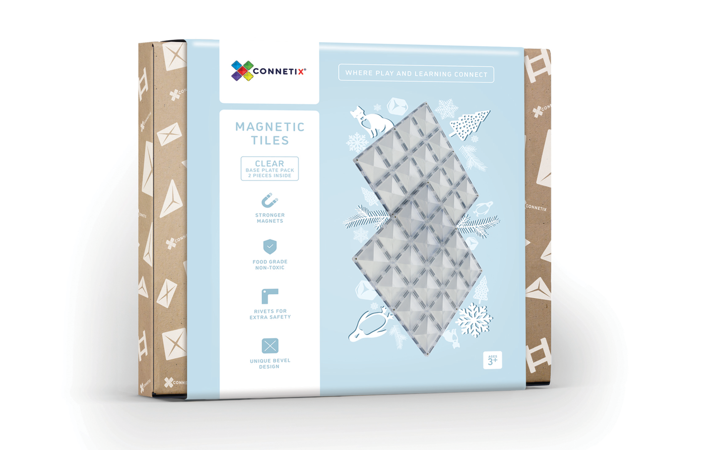 Connetix - 2 Piece Clear Base Plate Pack