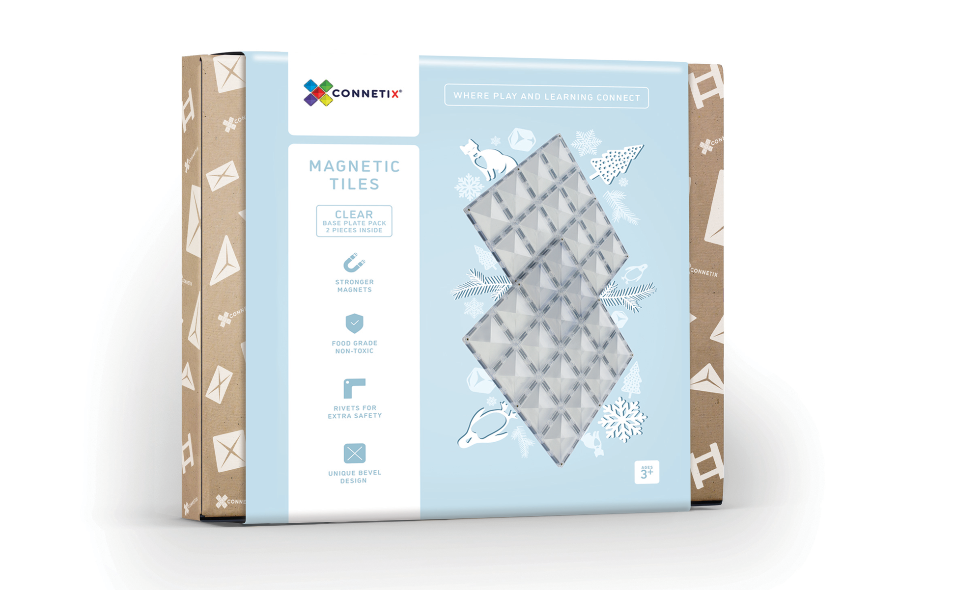 Connetix - 2 Piece Clear Base Plate Pack
