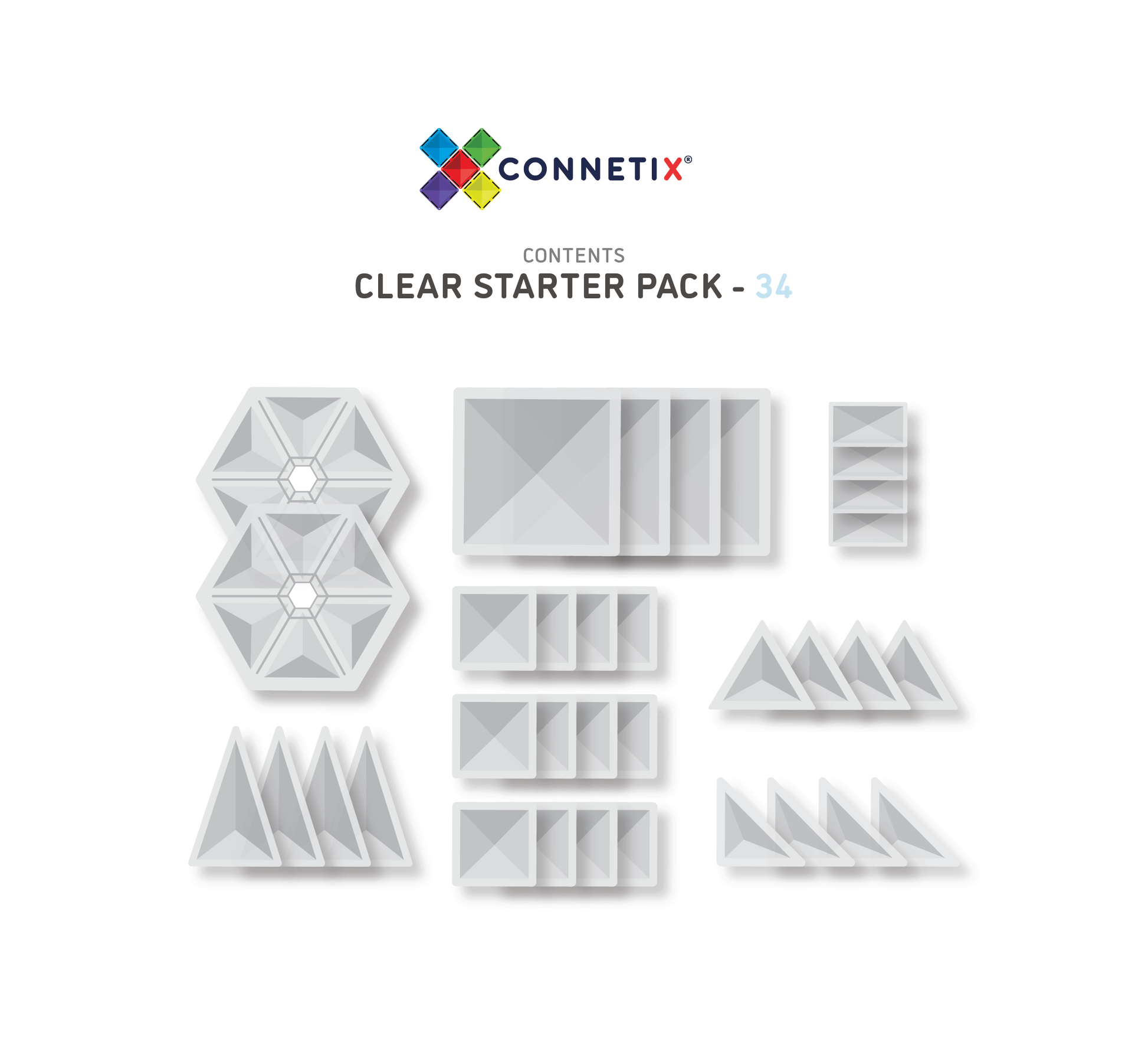 Connetix - 34pc Clear Pack