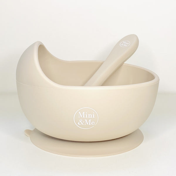 Almond Mini and Me Wave Bowl and Spoon