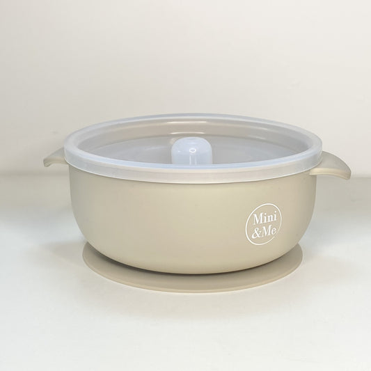 Almond Mini and Me Round Bowl with Lid