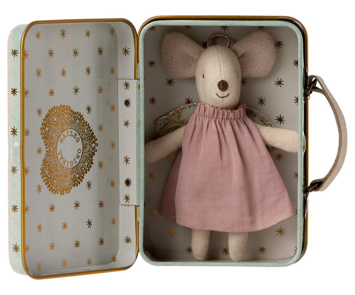 Maileg - Angel Mouse in Suitcase