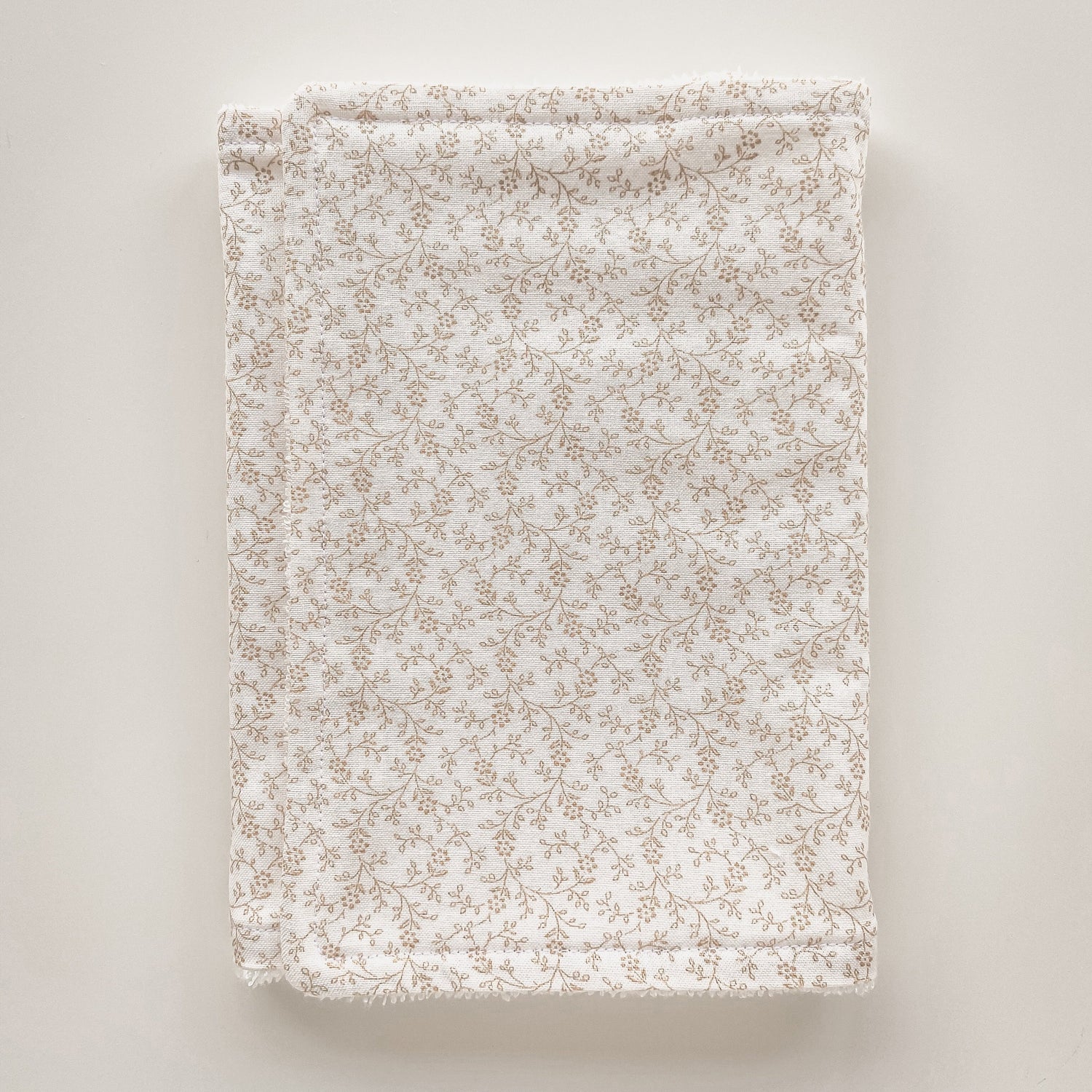 Handmade Baby Burp Cloth - Beige Floral - Little Bambino Bear