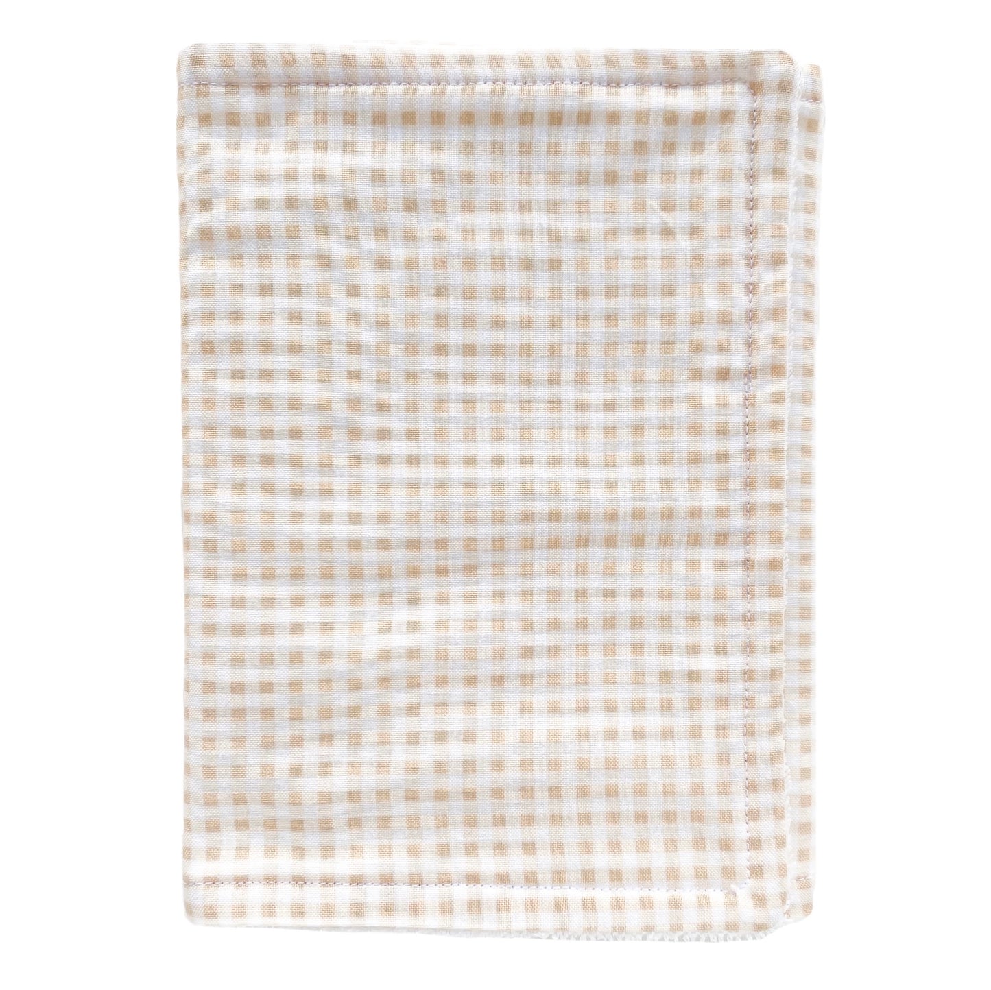Handmade Baby Burp Cloth - Beige GIngham