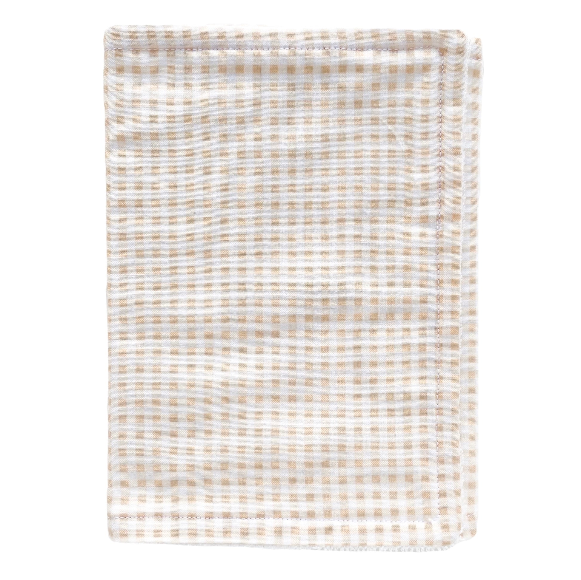 Handmade Baby Burp Cloth - Beige GIngham