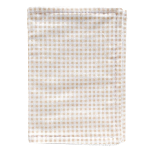 Handmade Baby Burp Cloth - Beige GIngham