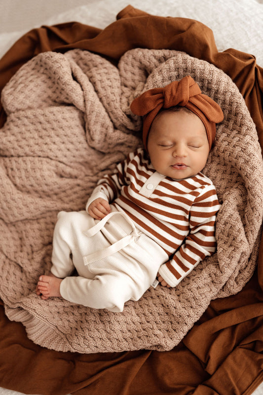 Snuggle Hunny Kids Biscuit Stripe Long Sleeve Bodysuit
