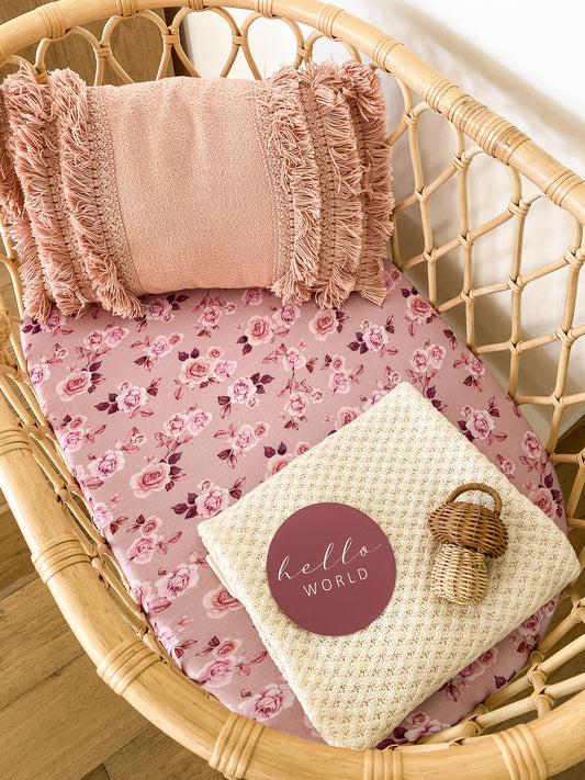 Snuggle Hunny Kids - Bassinet Sheet / Change Pad Cover - Blossom