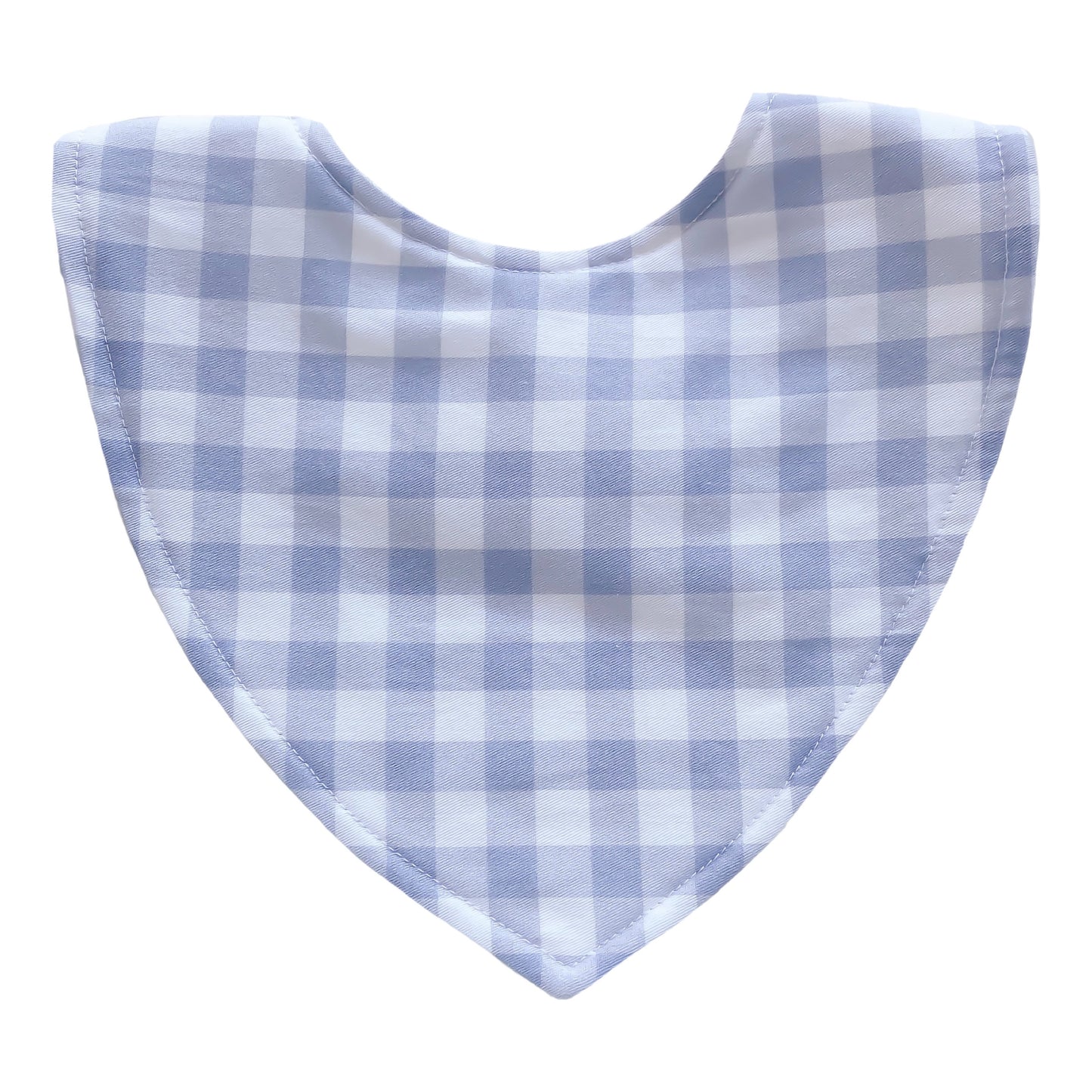 Little Bambino Bear - Handmade Bib - Blue Gingham
