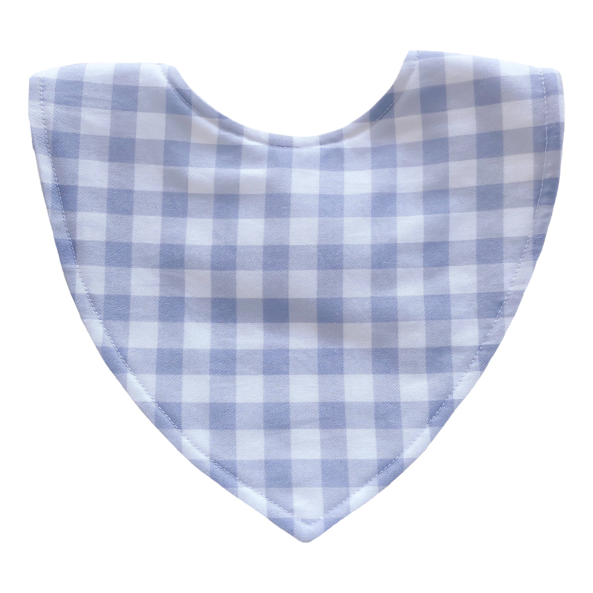 Little Bambino Bear - Handmade Bib - Blue Gingham
