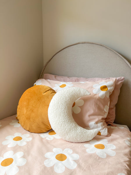 Little Bambino Bear - Boucle Teddy Moon Cushion