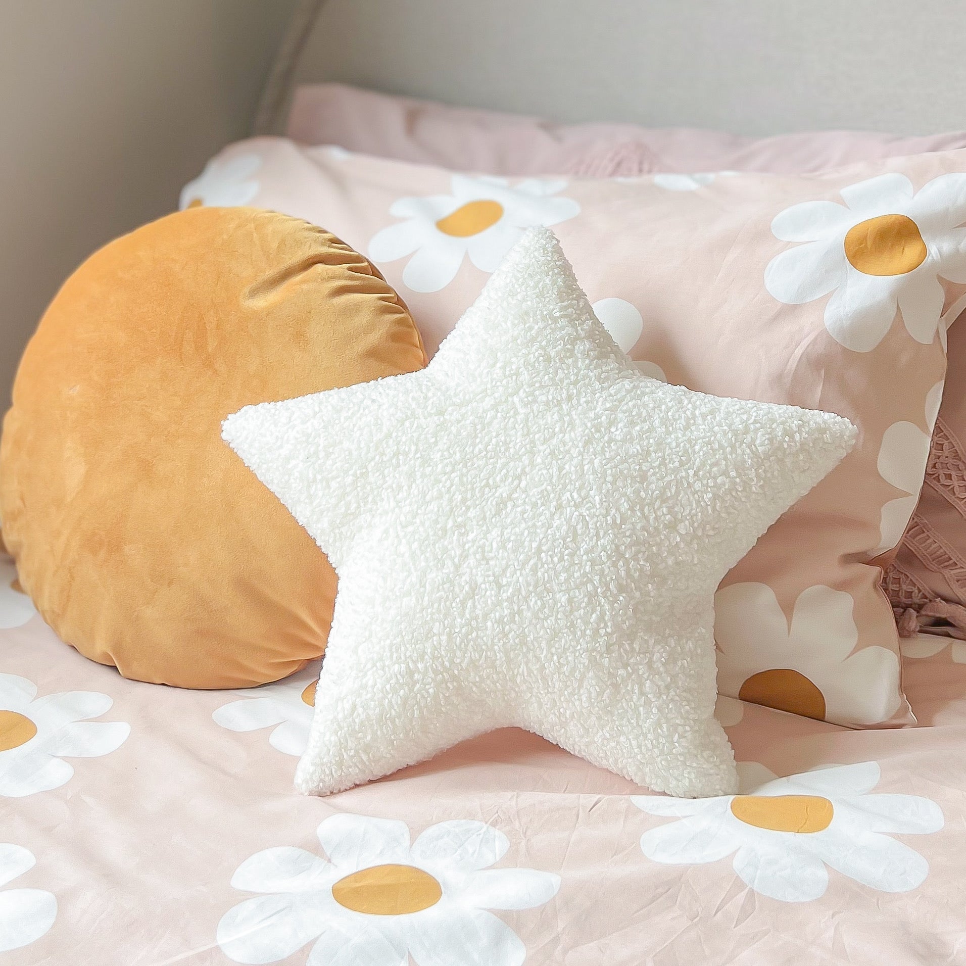 Little Bambino Bear - Boucle Teddy Star Cushion