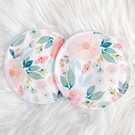 Green and Pink Floral Nursing Pads