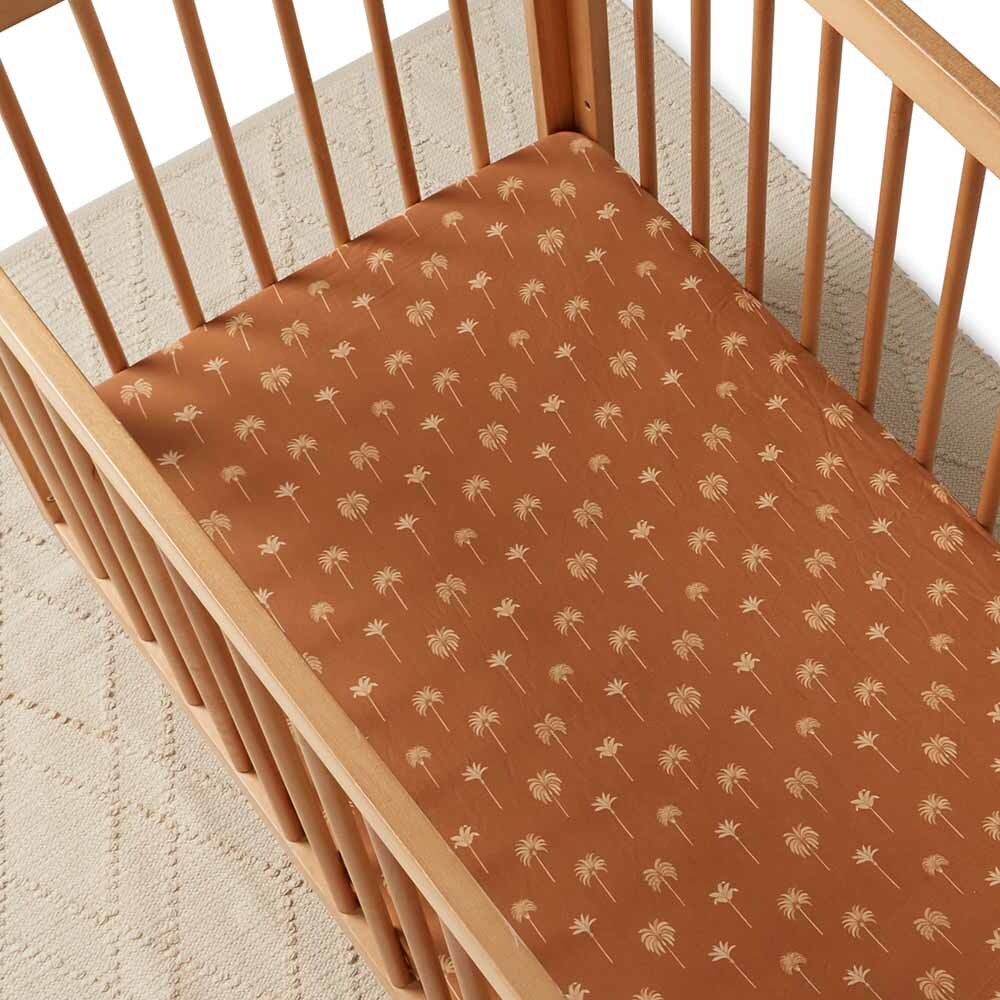 Snuggle Hunny Kids - Bronze Palm Fitted Cot Sheet
