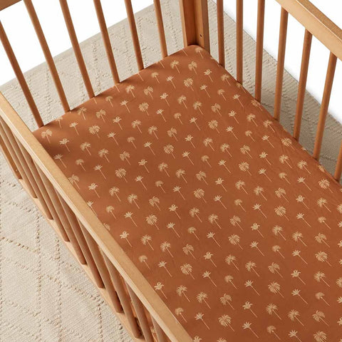 Snuggle Hunny Kids - Bronze Palm Fitted Cot Sheet