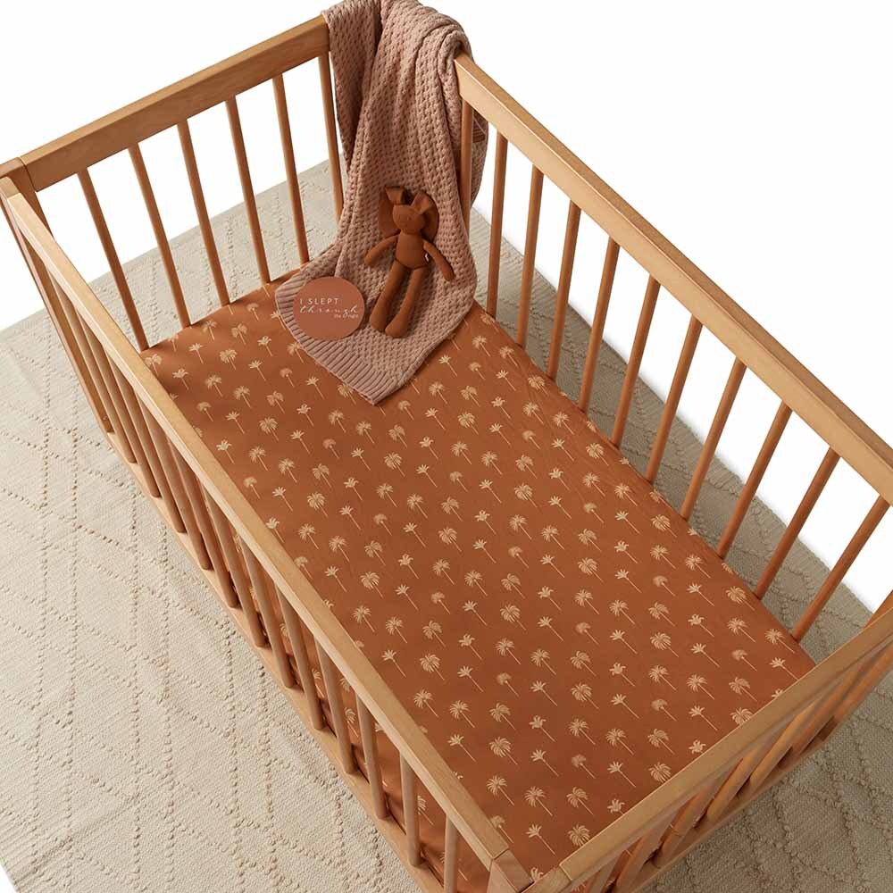 Snuggle Hunny Kids - Bronze Palm Fitted Cot Sheet