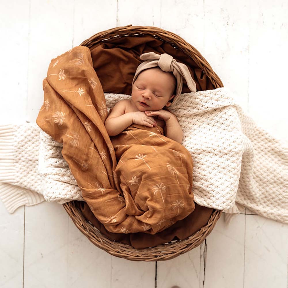 Snuggle Hunny Kids - Bronze Palm Organic Muslin Wrap