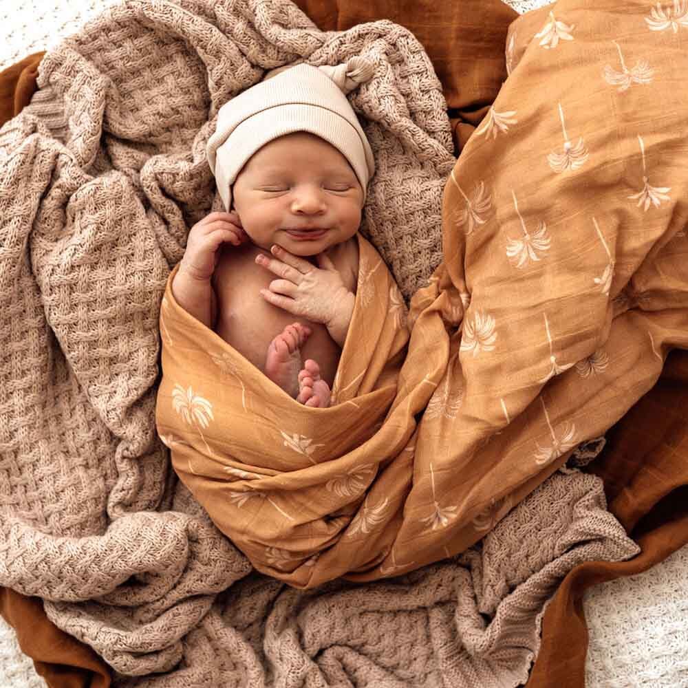 Snuggle Hunny Kids - Bronze Palm Organic Muslin Wrap