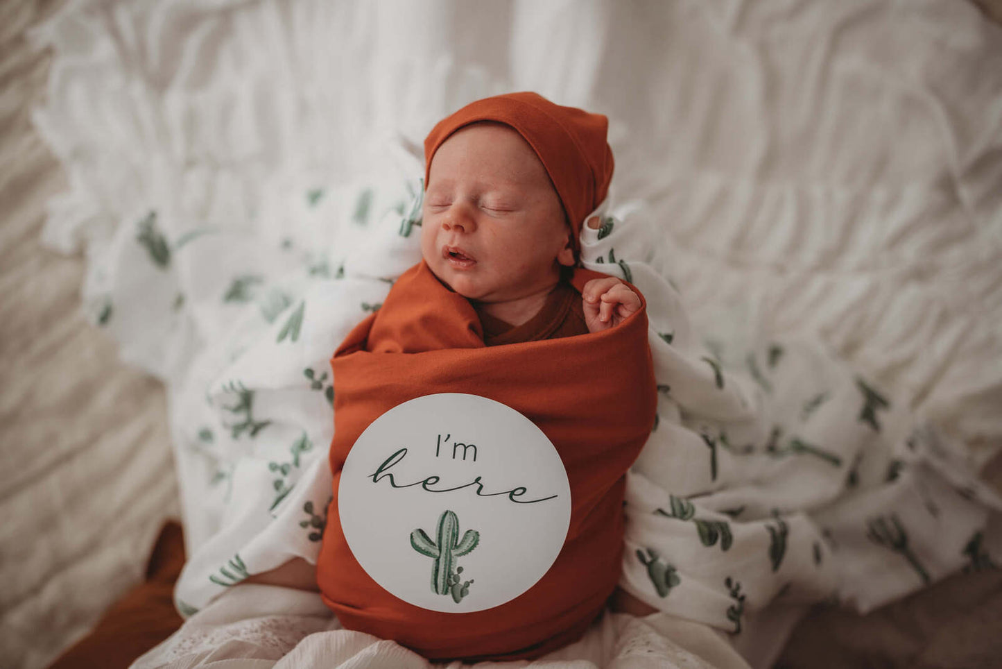 Cactus and Leaf Green Milestone Cards | Snuggle Hunny Kids