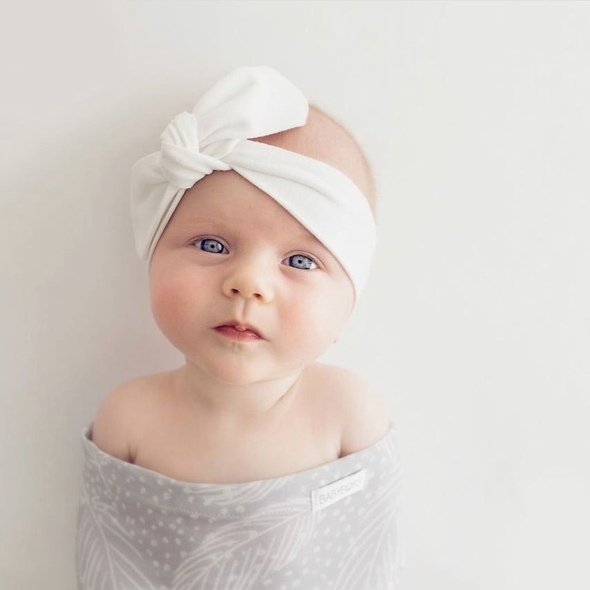 Baby Topknot Headband - White