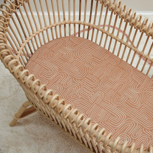 Mulberry Threads Fitted Bassinet Sheet - Clay Arches