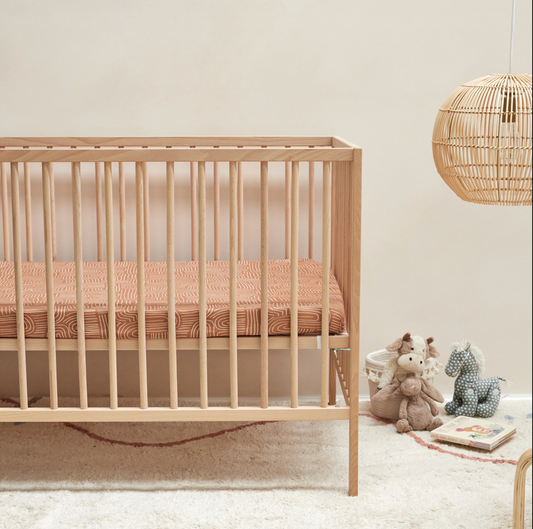Mulberry Threads Jersey Fitted Cot Sheet - Clay Arches