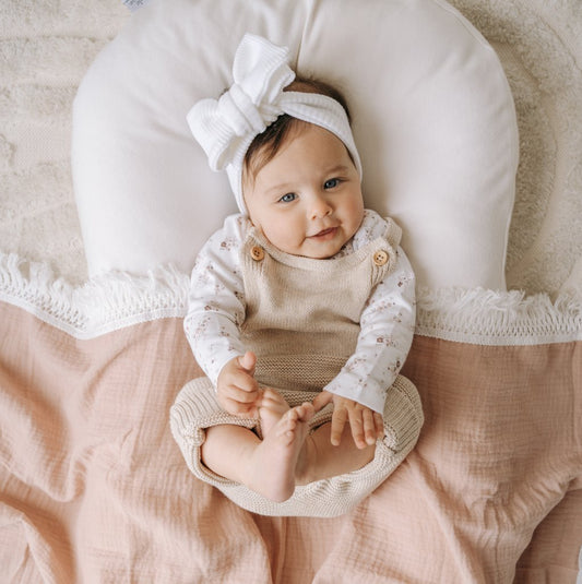 Dusty Rose Fringe Swaddle - Ziggy Lou