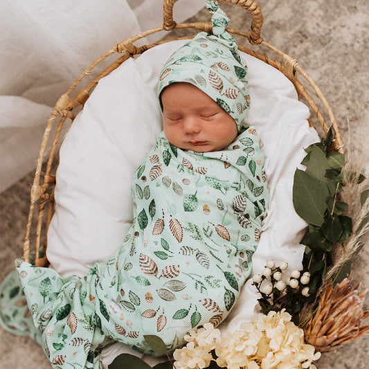 Snuggle Hunny Kids - Jersey Wrap & Beanie Set - Daintree