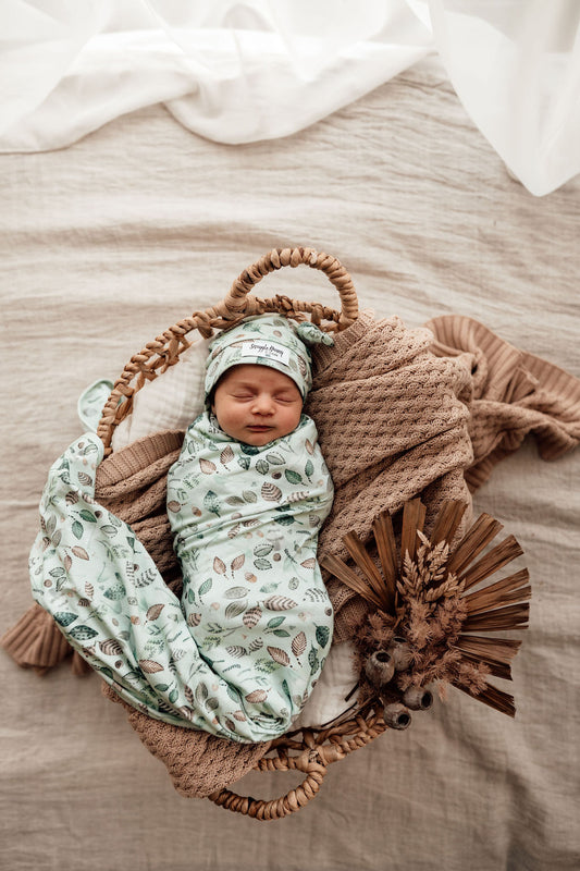 Snuggle Hunny Kids - Jersey Wrap & Beanie Set - Daintree